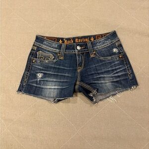Rock Revival Distressed Blue Jean Shorts